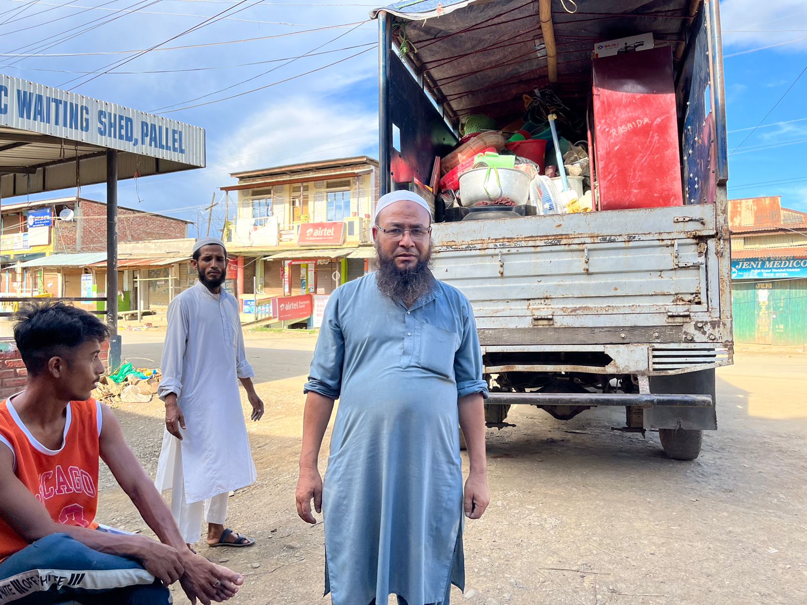 People of Pallel pack their lives in vehicles and desert the town seeking shelter at the face of violence and danger
